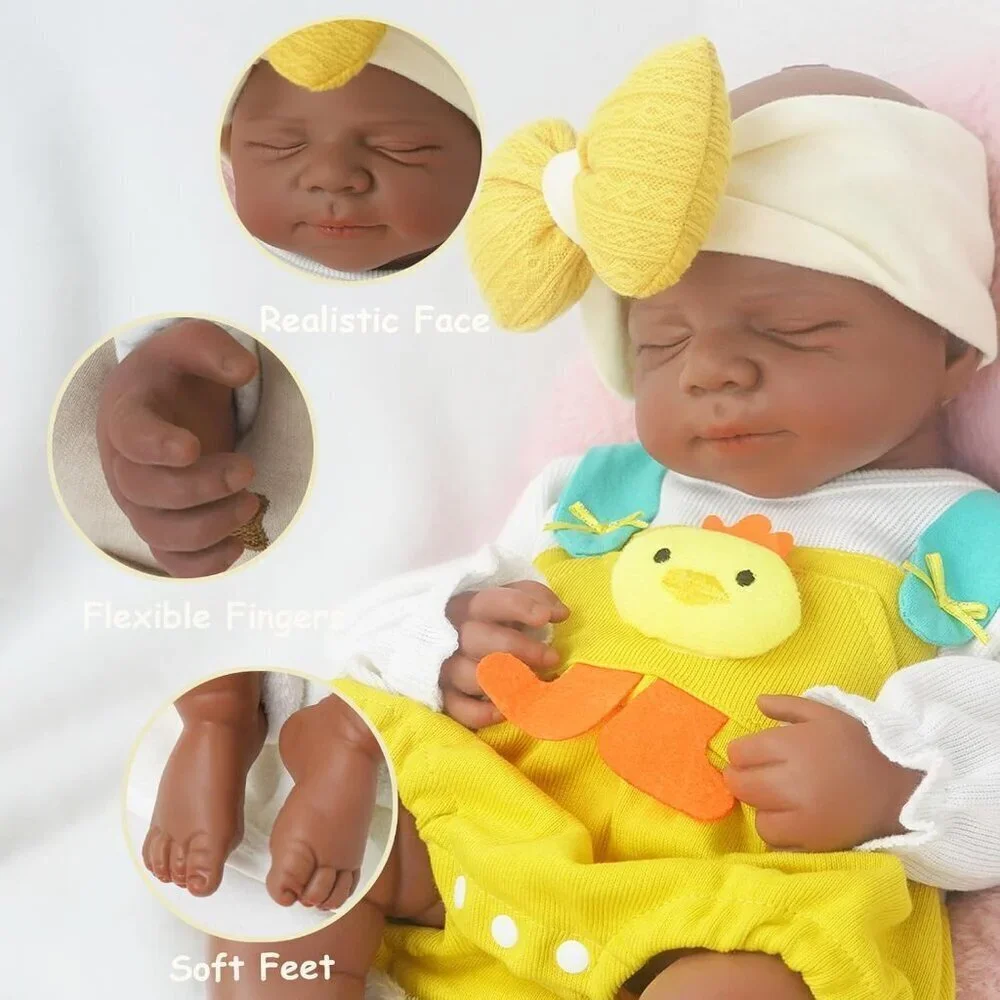 🆕18.9in Realistic Full Silicone NonVinyl Reborn Baby Doll Lifelike Newborn Doll